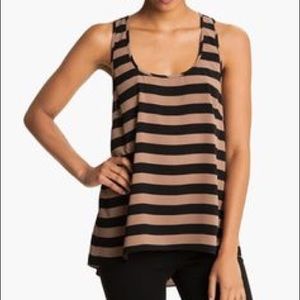 Nordstrom Black and Tan Stripe Tank
